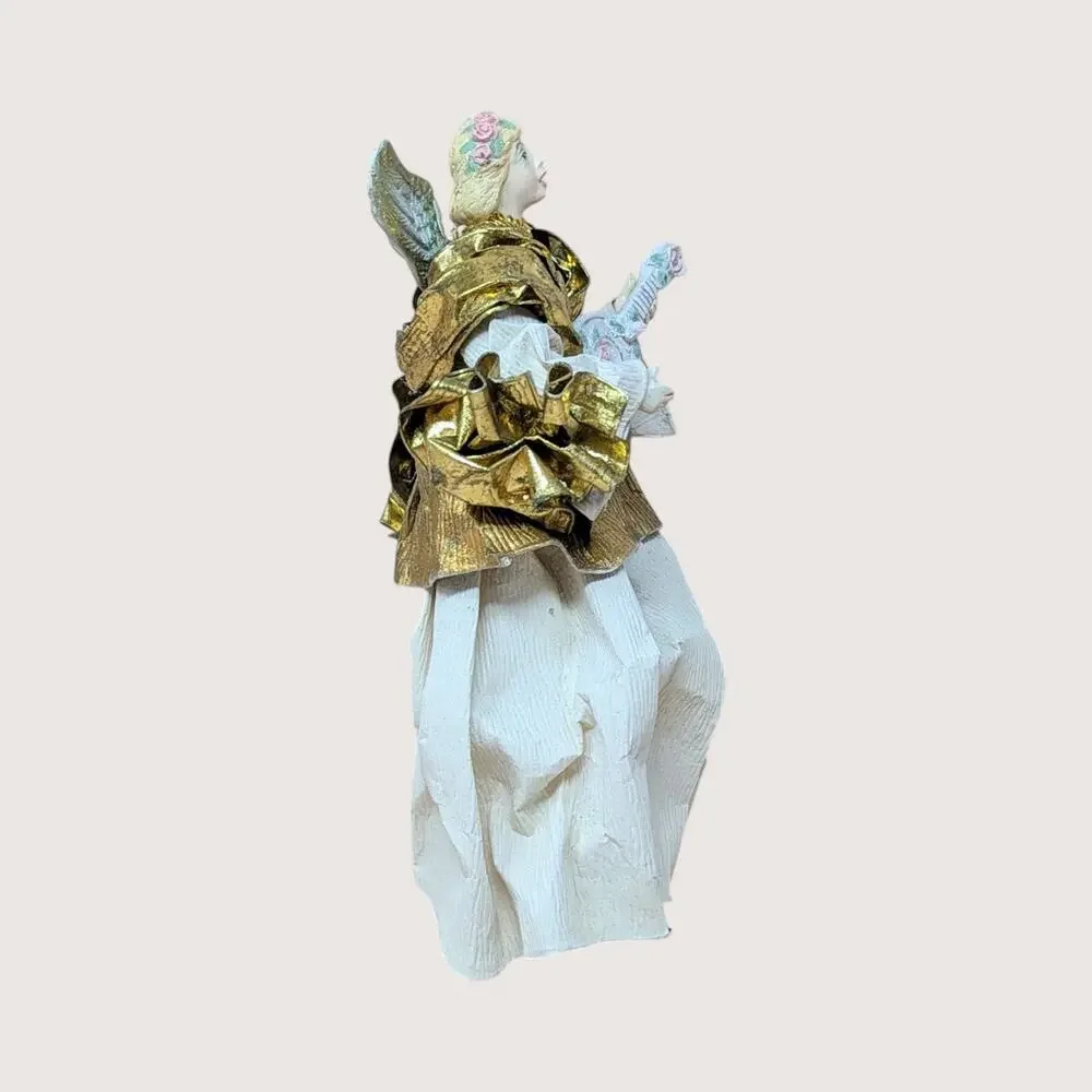 Vintage Fabric Mache Angel Ornament